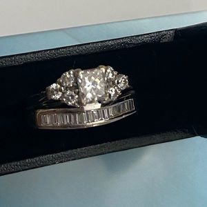 Bashoura Wedding Set - .70 Princess Center Stone